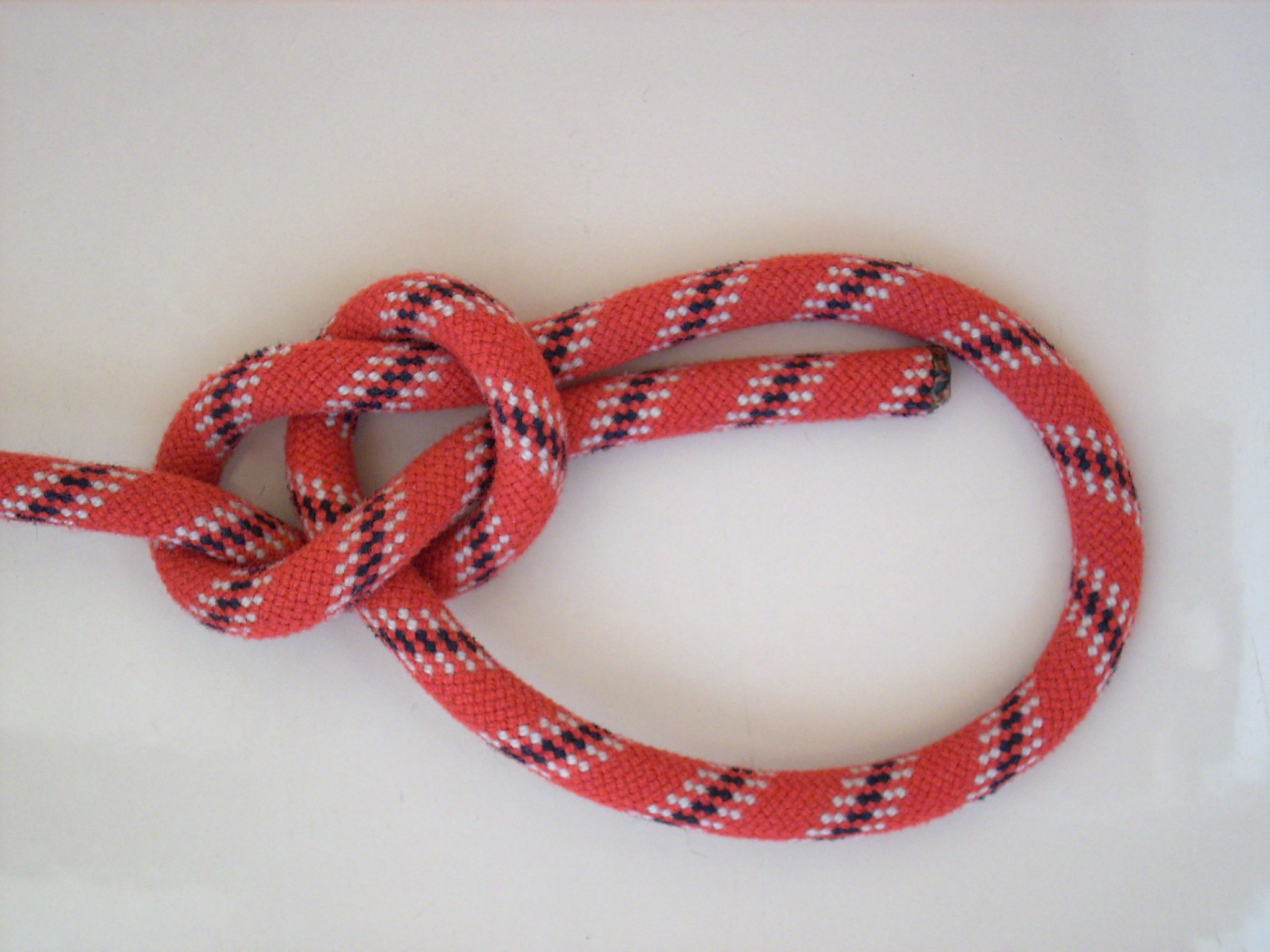Mains formant un nœud de chaise sur une corde avec une boucle fixe bien visible
